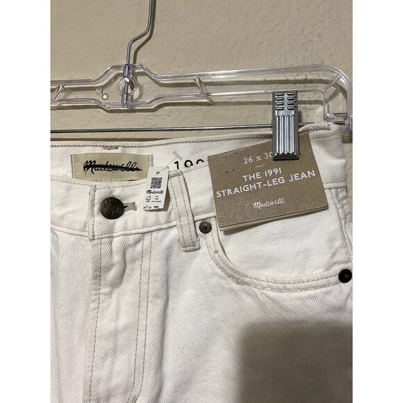 Madewell Jeans Men 26x30 1991 Straight-Leg Natural Wash Relaxed 90s Classic NWT - Picture 4 of 10